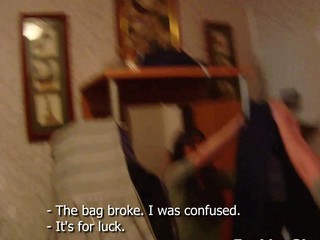 Anonymous goes to the grocery store to receive some rice for dinner, but ends up picking up this college cutie Lisa instead. Getting all flirty and concupiscent in his kitchen that babe doesn't know the sly guy has a hidden camera in his glasses and lets him receive her stripped and fuck her right there. Hawt and silly - that's the way Andy likes legal age teenager chicks who play shy at first and then fuck like impure sluts. This one receives a well-merited mouthful of cum and can't live without it large time.