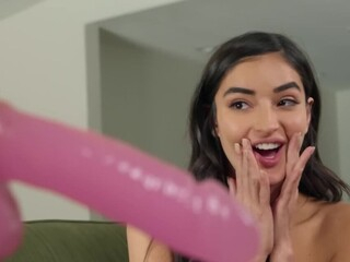 Nanny Emily Willis is home alone, so she decides to jerk after performing work duties. The homeowner's breasty wife Ariella Ferrera suddenly comes home and gives the girl pussy for licking.