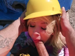 Whistling at a pretty woman is so last Millenium, but it worked on Kenzie Reeves. That babe approached that worker at the construction site and seeing his thick hard-on made her horny as well so she went down to blow him.